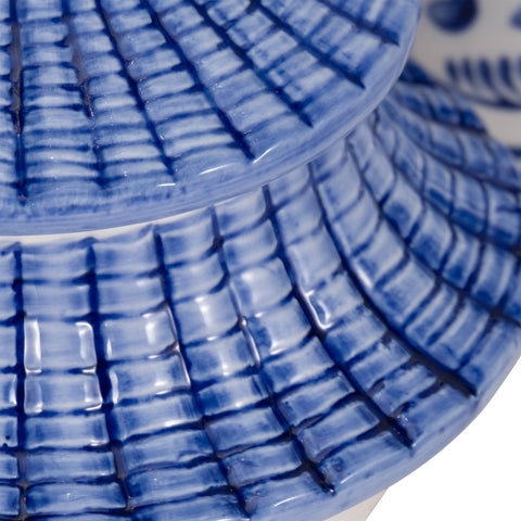 Candle - Blue Ceramic Plumeria Chinoiserie Pagoda, 9 Oz - 318 Art & Frame