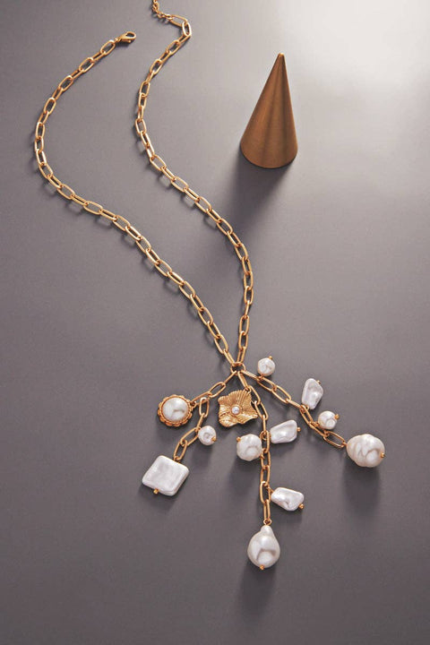 Y Shaped Vintage Pearl Shape Long Necklace