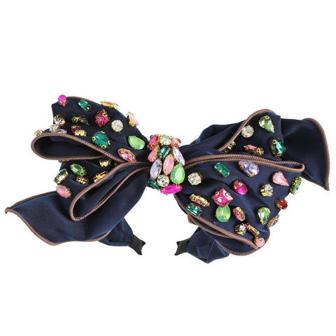 Holiday Gemstone Embellished Large Bow Headband - 318 Art & Frame