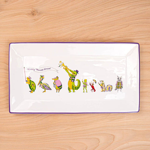 Mardi Gras Band Rectangle Platter