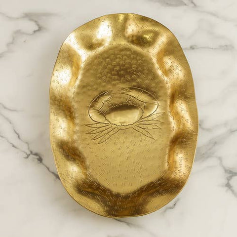 Golden Oval Crab Etch Tray