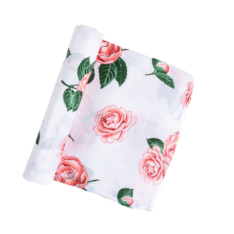 Camellia Baby Burp Cloth and Bib