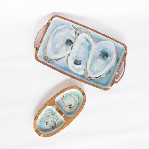 Oyster Rectagular Wooden Serving Tray