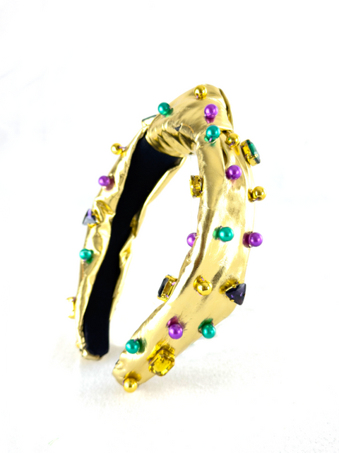 Gold Mardi Gras Jeweled Headband