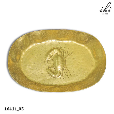 Golden Oval Crab Etch Tray