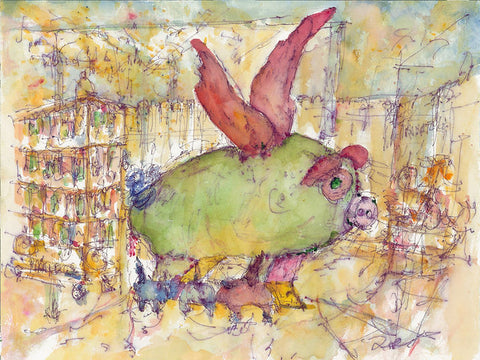 "Pigs Fly" Art Print 8x10