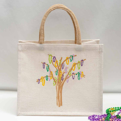 Mardi Gras Bead Tree Gift Tote