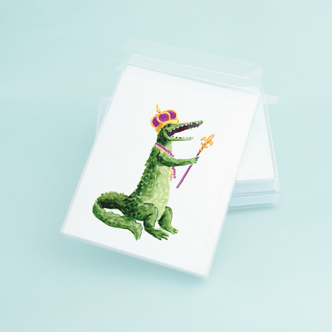 Mardi Gras Alligator Notecard