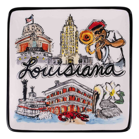 State of Louisiana Icon Trinket Tray - 318 Art & Frame