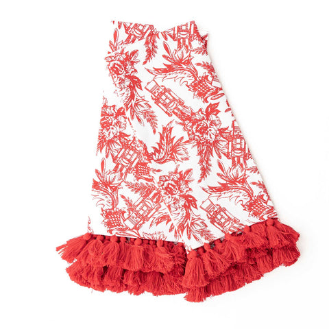 Nutcracker Toile Tassel Kitchen Towel