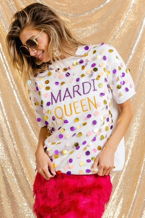 Mardi Gras Short Sleeve Pullover