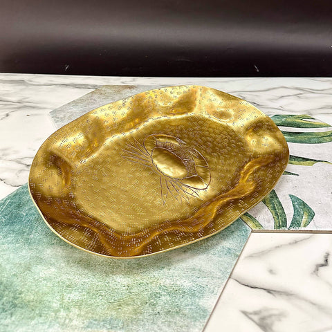 Golden Oval Crab Etch Tray