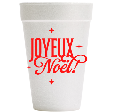 Joyeux Noel Christmas Styrofoam Cups