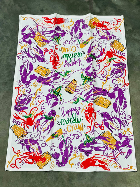 Kitchen Towel - Happy Mardi Craw