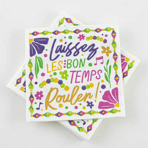 Napkins - Mardi Gras Flowers