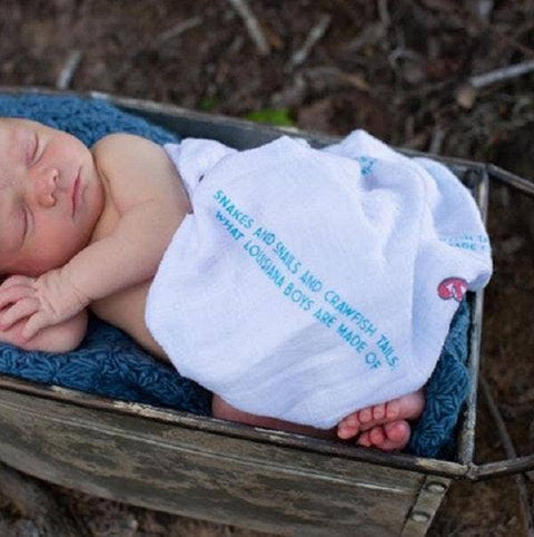 Louisiana Boy Baby Organic Muslin Swaddle Blanket