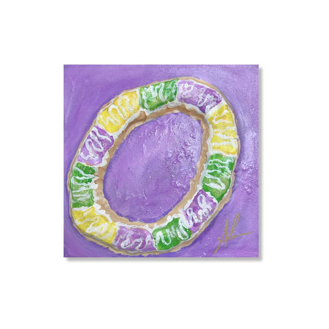 King Cake Paper Mache Art- 10x10