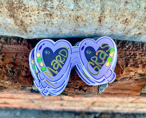 Mardi Gras Sunglass Sticker