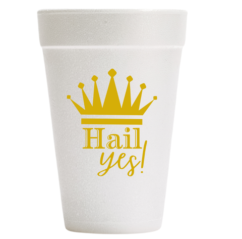 Hail Yes Mardi Gras Styrofoam Cups