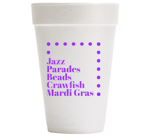 Jazz Parades Beads Mardi Gras Styrofoam Cups
