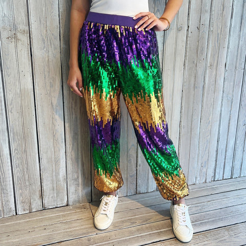 Mardi Gras Sequin Jogger