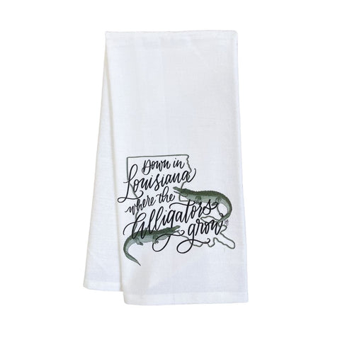 "Down in Louisiana Where the Alligators Grow" Kitchen Towel