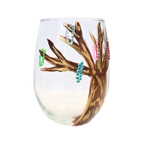 Bead Tree Stemless Wine Glass