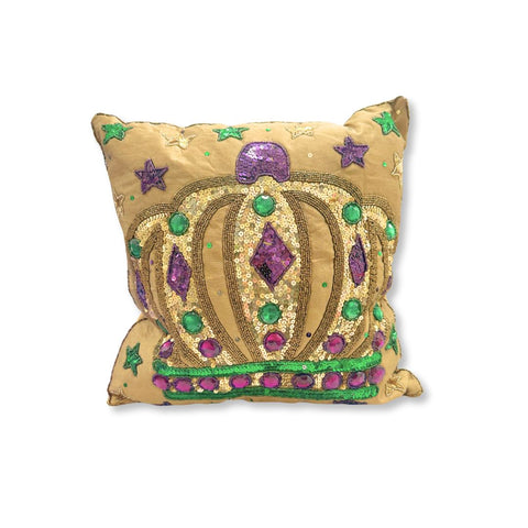 Beaded Crown Pillow 16x16"