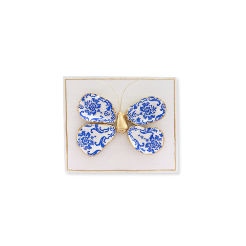 Oyster Butterfly- Blue Damask