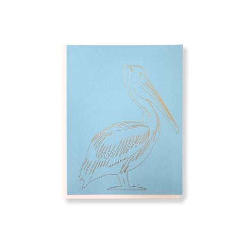 Gold Foiled Pelican Notecard