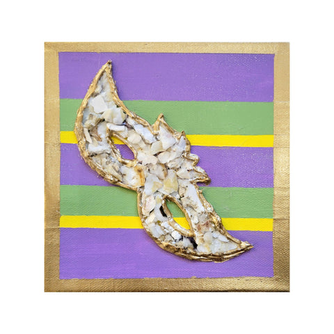 Mardi Gras Oyster Shell Canvases 6x6