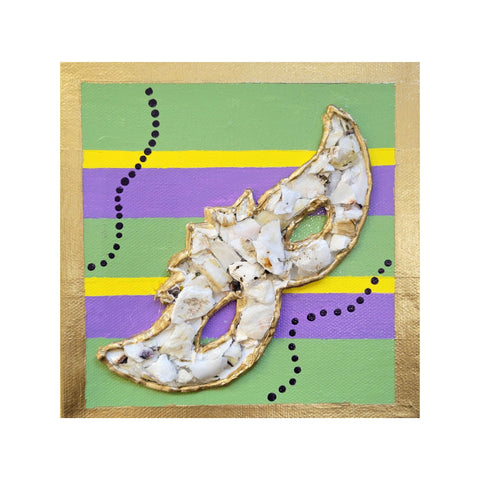 Mardi Gras Oyster Shell Canvases 6x6