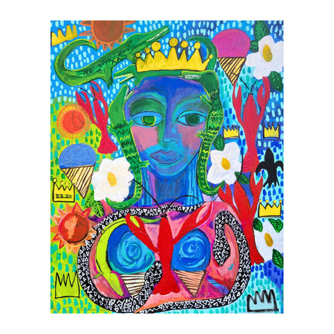 "Cajun Queen" Acrylic on Gallery Wrapped Canvas 16"x20"