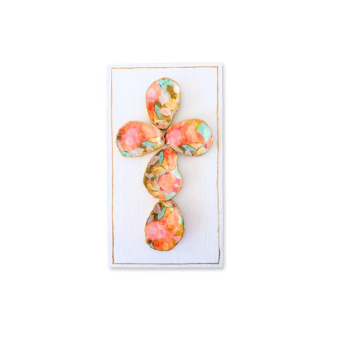 Orange Abstract Oyster Cross