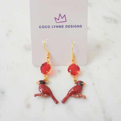 Cardinal Earrings