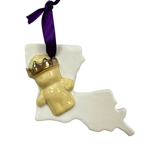 Louisiana King Cake Baby Ceramic Ornament