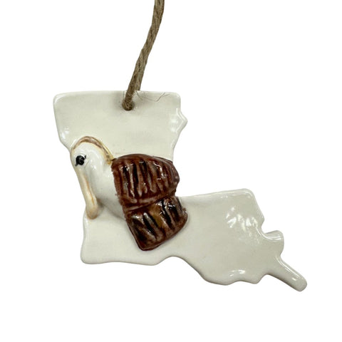 Louisiana Pelican Ceramic Ornament