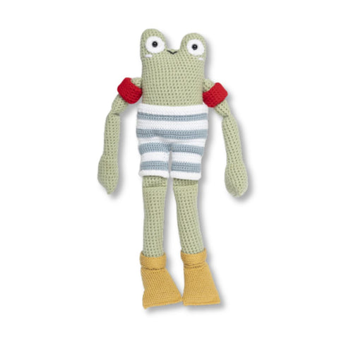 Chet Frog Crochet Doll - 318 Art & Frame