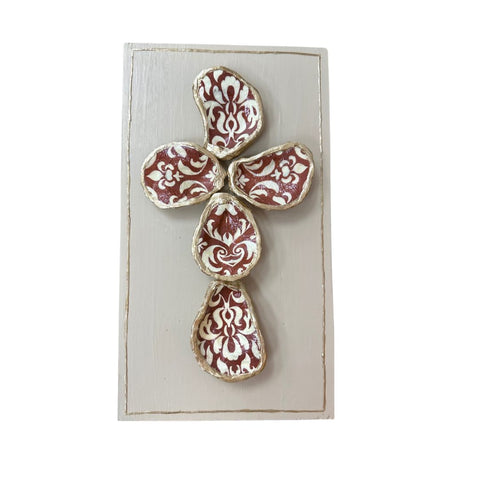 Damask Oyster Shell Cross