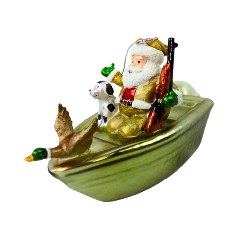 Duck Hunting Santa Ornament