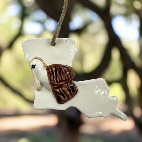 Louisiana Pelican Ceramic Ornament