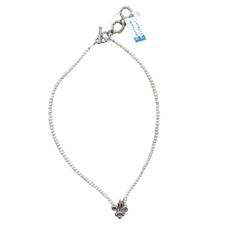 French Fleur de Lis Pearl Necklace