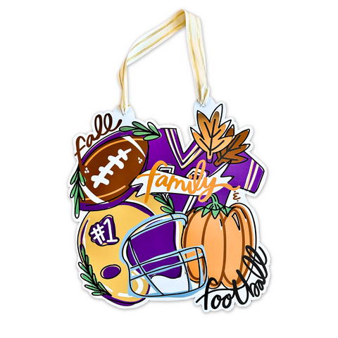 Fall Family Football Door Hanger