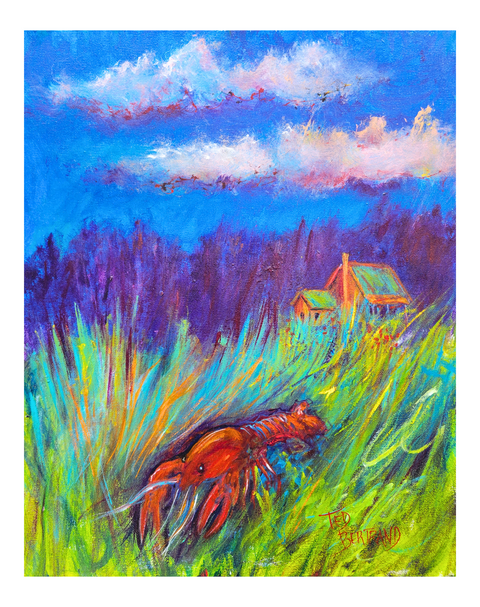 "Farm Life and Crawfish Tales" Acrylic on Gallery Wrapped Canvas 16x20