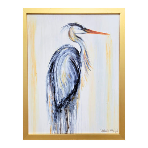 "Watercolor Heron" Framed Fine Art Reproduction