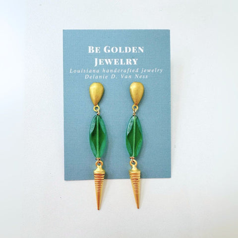 Green & Gold Dagger Drops