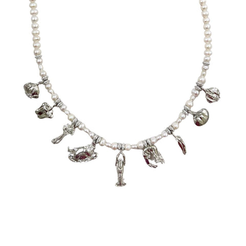 Gumbo Pearl Charm Necklace