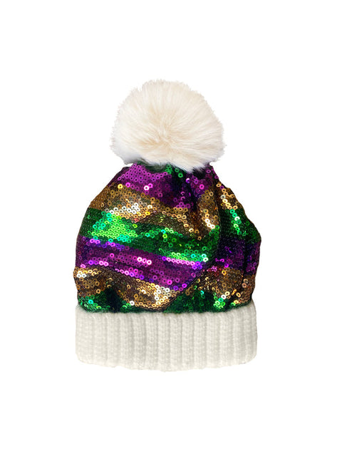 Mardi Gras Sequin Beanie