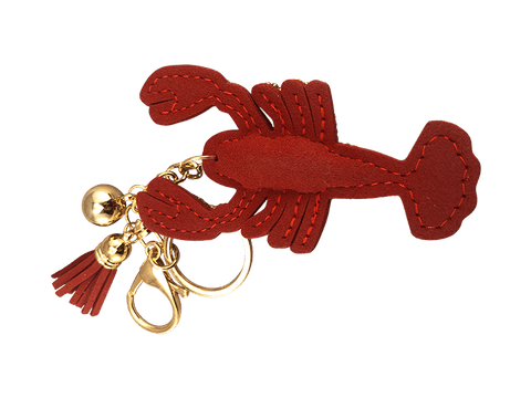 Sequined Crawfish Keychain Clip