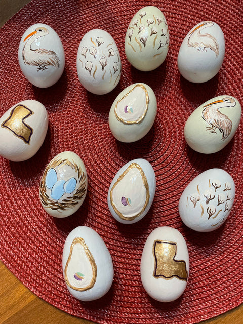 Hand-Painted Egg with Louisiana